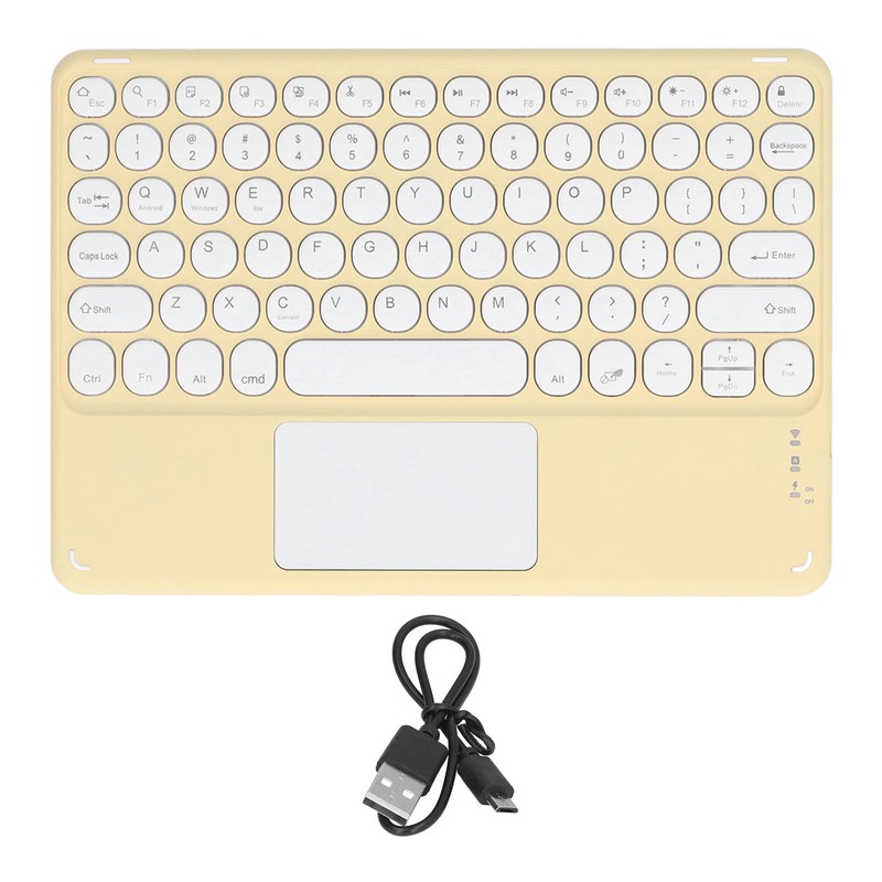 Touch Wireless Keyboard Round Keycaps Ergonomic Design Ultra Thin Smart