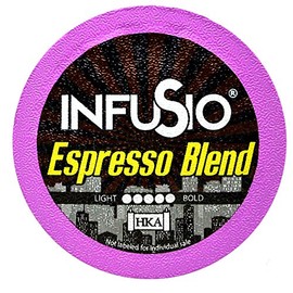 96 Count Espresso Blend (Dark Roast Coffee), - InfuSio Coffee - Single-serve Cups for Keurig K-cup Brewers - Premium Roasted Coffee (Variety, 96 Compatible with 2.0) (Espresso Blend)