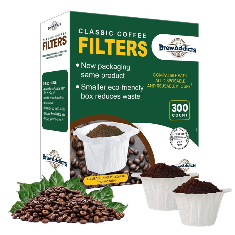 Brew Addicts 600 Paper Coffee Single-Use Filters for Keurig Brewers