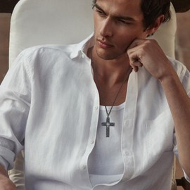 YEESIA S925 Sterling Silver Black Cross Necklace Celtic Cross Necklace Black Cool Celtic Cross Pendant Necklaces Celtic Valentines Day Gifts for Men