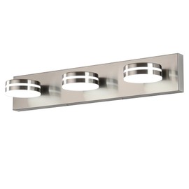 Bicrink 3-Light Bathroom Vanity Light, Brushed Nickel Bathroom Light Fixtures Over Mirror, LED Vanity Lights with 360°Rotating Lamp Head