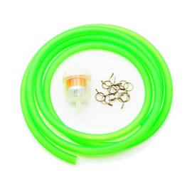 0.3''x59'' Motorcycle Fuel Gas Line Hose Tube, PRO BAT Oil Gas Line Petrol Hose Tube for ATV Dirt Bike Go Kart Moped Pocket Bike Most of Chinese Scooter with Hose Clamps Fuel Filter，Green