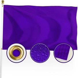 XIFAN Premium Nylon Solid Purple Flag 3x5 Outdoor, Double Sided Heavy Duty 210D Nylon Plain Purple Flags, the Strongest Longest Lasting Blank Color Flag with Sewn Stripes/4 Stitch Hemming/Brass