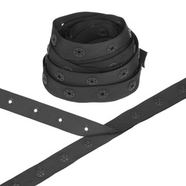 M METERXITY Plastic Snap Buttons, 5 Yards Plastic Snaps, Polyester Tape Hook & Eye Zipper Popper Press Stud Fastener for Sewing/Clothes/Fabric/DIY Craft [Black, 25mm Spacing]