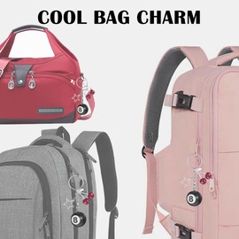 Agamino 8 Ball Keychain, Cherry Keychain with Stars, Funny Eight Ball Keychains with Keyring Holder for Bag, Handbags, Purse, Backpack, Pool Ball Keychain, Magic 8 Ball Key Chain for Women/Men