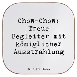 Mr. & Mrs. Panda Bierdeckel Spruch Chow-Chow Treue Begleiter - Geschenk, Hundefreund, Ruhe, Herz erobern, Korkuntersetzer, Glasuntersetzer,