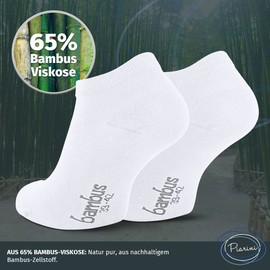 Piarini 6 Pairs of Bamboo Socks Sneaker Socks for Men and Women Breathable Socks - 47-50