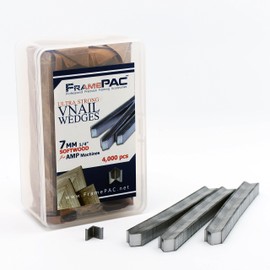 FramePac V Nails for Picture Frames Softwood (AMP) 7mm (1/4 Inch) [4000 V-Nail Pack, Stacked] - (for use in Automatic V Nailer for Picture Framing, Automatic V Nailer for Picture Frames)