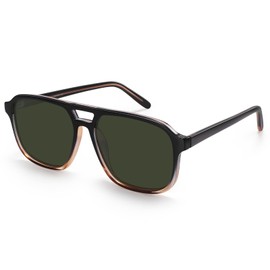 Dollger Retro Polarized Aviator Sunglasses for Men Women Vintage 70s 80s Square Flat Pilot Shades Driving Fishing UV400 Protection