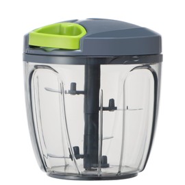 Ourokhome - Picador manual para procesador de alimentos, cortador de cebolla portátil para verduras, jengibre, frutas, nueces, hierbas, etc., 900 ml, color gris