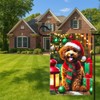 Christmas Dog Garden Flag 12x18, Puppy Santa Hat Holiday Double