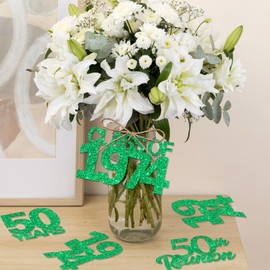 Balterever 24PCS 50th Class Reunion Tags Green 1974 Reunion Tags Decorations Class Of 1974 Reunion Decorations 50th Class Reunion Decorations for High School 50 Year Reunion Decorations