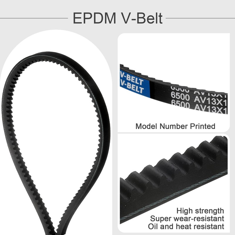 sourcing map 3 Pcs AX49 EPDM V-Belt, Raw Edge Cogged