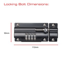 Sterling CLB110BK 110mm 4 Unique Combination Locking Bolt-Black-with Anti-Tamper Security Fixing Screws, 110 mm