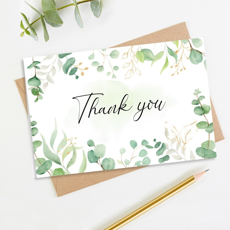 HiABNRT 25 Funeral Thank You Cards with Envelopes, 4x6in, Message