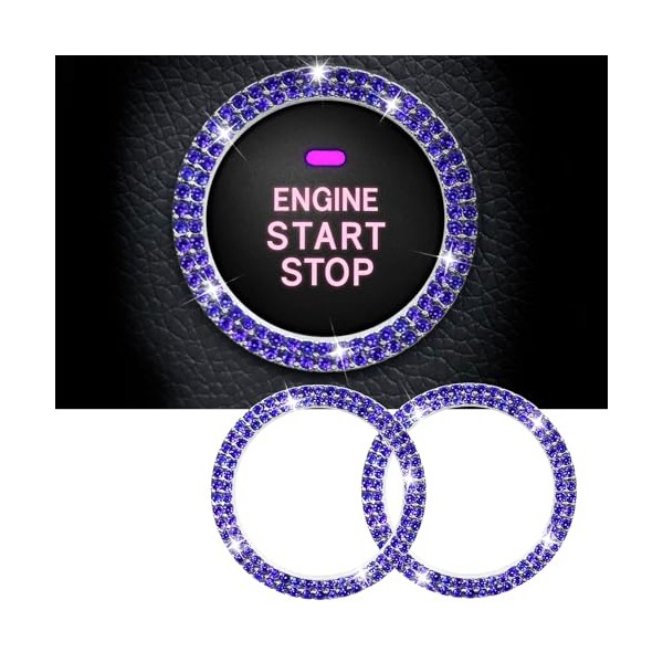 Whaletail Whaletail 2PCS Bling Crystal Rhinestone Car Engine Start Ring