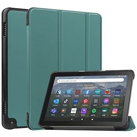 Kicvbnco for Fire HD 8 2024/2022/2020 Tablet Case, Auto Wake&Sleep, Slim PU Leather with Multi-Angle Stand Case Cover for Fire HD8/Fire HD8 Plus -Green