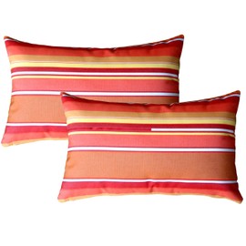 PILLOW DÉCOR Sunbrella Outdoor Pillow, Dolce Mango, 12"x19" (Set of 2) - Inserts Included