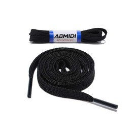 AOMIDI Flat Shoelaces Wide Shoes Lace (2 Pairs) - Wide Shoelaces - Flat Shoe Laces for Sneakers and Shoes , 69 cm, Black
