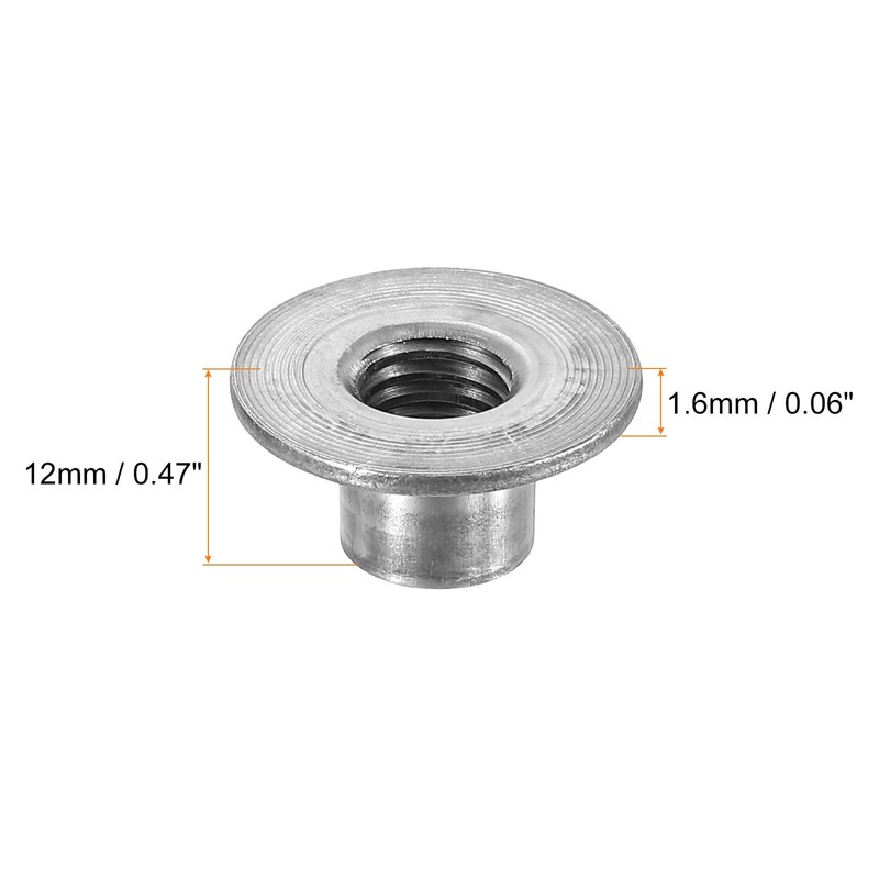sourcing map M10 T-nuts, 12pcs Carbon Steel Tee Nut Round