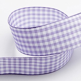 Italian Options Lilac Gingham Ribbon 25mm x 10 Metres