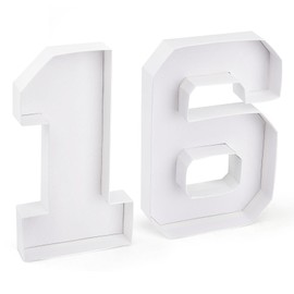 Datyiiha 16 Set Cardboard Number for Charcuterie 10.2'' Fillable Tray Charcuterie Paper Box for 16th Birthday Anniversary Party Decorations Chocolate Candy Cupcake Container