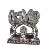Silver Crushed Diamonds Love Sign on Heart Sparkle Ornaments |