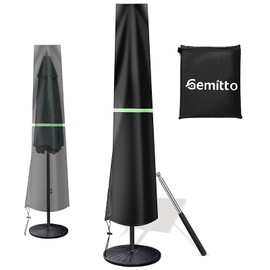 GEMITTO Protective Parasol Cover with Rod, Cantilever Parasol Protective Cover 2 to 4 m Large Umbrella Cover Weatherproof UV-Anti Windproof and Snow Safe Outdoor for Cantilever Parasol 190x30/50cm