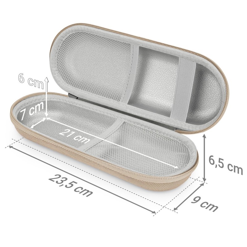 deleyCON Travel Case for Toothbrushes etc., Matte gold, Toiletry bag