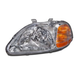 HEADLIGHTSDEPOT Headlight Compatible With Honda Civic 96-98 Includes Left Driver Side Headlight