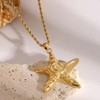 Gold Starfish Necklace for Women Swirl Summer Beach Ocean Pendant