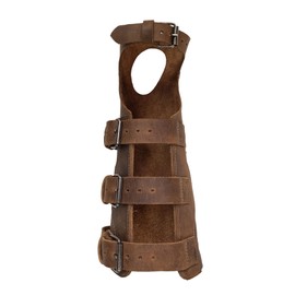 Valhalla Gear, pulsera de tiro con arco con ranura para el pulgar, protector de antebrazo para caballeros, muñequera, cosplay, correas de hebilla ajustables, piel de grano completo, hecho a mano, café