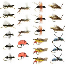 Terrestrial Trout Fly Fishing Flies Collection: 23 Flies + Fly Box