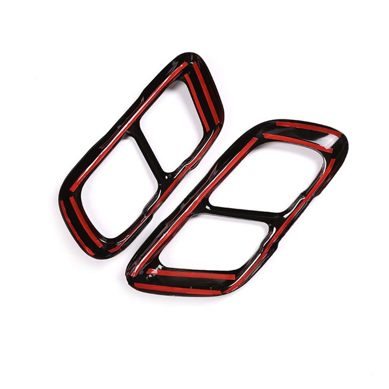 DIYUCAR Exhaust Trim Stainless Steel Glossy Black