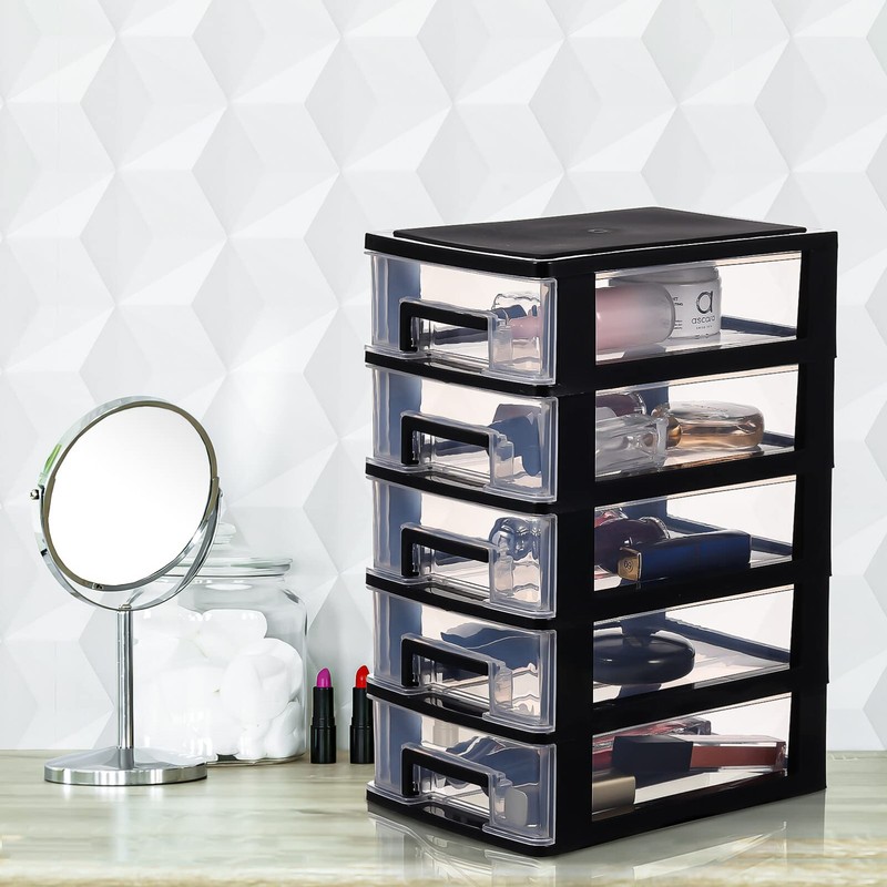 Plastic Storage Drawers, Cabilock 5 Drawer Storage Drawer Unit, Plastic