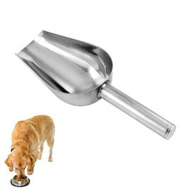Dog Food Scoop,1 Cup12oz Capacity Pet Food Scoop Stainless Steel Feed Scooper for Dog and Cat(Sliver)