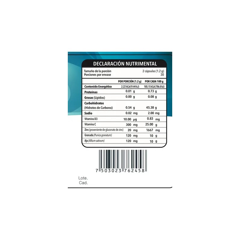 Pack de Suplemento Vitamina C, D3 y Zinc para Inmunidad