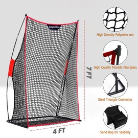 Gagalileo Football Kicking Cage for Quarterback - 4x7FT Durable Fiberglass Poles&Polyester Training Equipment for Quarterback Passing&Punting Practice in Backyard Park Field Drills with Carrying Bag