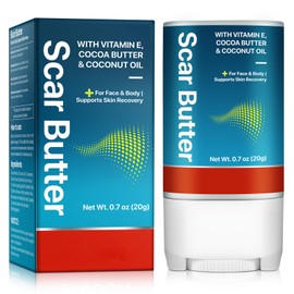 Scar Butter 20g, Vitamin E & Cocoa Butter Cream for Scar Appearance, Multi-Purpose Moisturiser for Face, Lips, Body & Hands, Non-Greasy