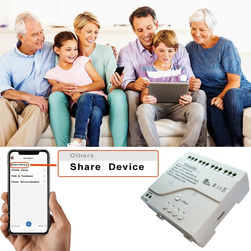 Yitouniu EWeLink 4CH Smart WiFi 85-250V Switch Controller, APP Remote