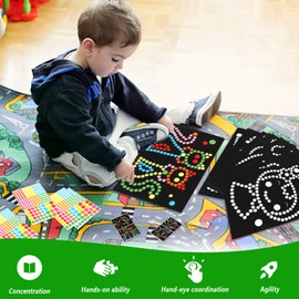 20 Sheets Dotty Sticker Art Dotty Picture Art Decoration Stickers Dot Stickers Assorted Colour Dotty Art Supplies for Kids School Arts and Crafts Project (20 Patterns)