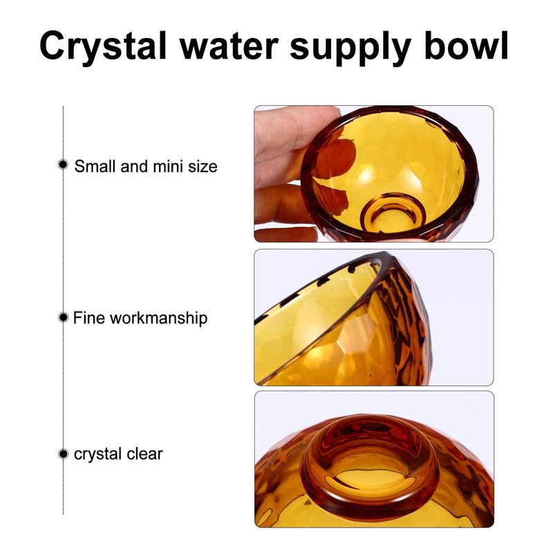 IMIKEYA 4pcs Buddhist Water Offering Bowl Crystal Holy Water Bowl