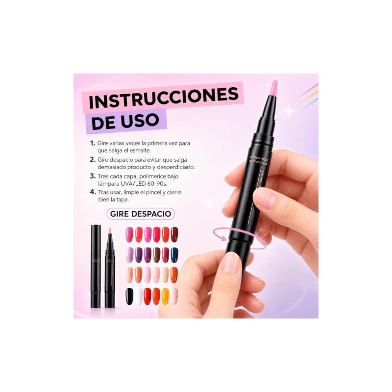 Pinceles para Uñas, Gel para Uñas, Requires lamp curing 6