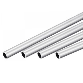 TOP-VIGOR 4Pcs 6063 Aluminum Round Tube, 12mm OD 10mm ID 300mm Length Seamless Aluminum Straight Tubing Pipe Tubing for Industry DIY Projects