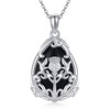 ONEFINITY Scottish Thistle Necklace for Women 925 Sterling Silver Black