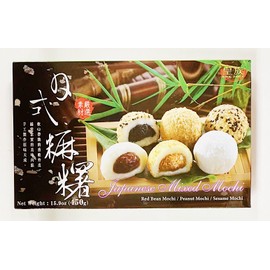 Japanese Mixed Mochi, Red Bean, Peanut, Sesame Flavors, 15.9 oz,2 Pack
