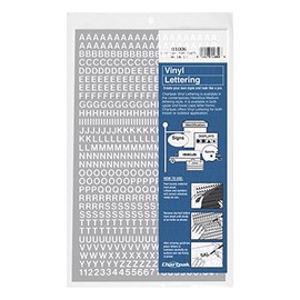 Chartpak Self-Adhesive Vinyl Capital Letters and Numbers, 1/4 Inches High, White, 610 per Pack (01006)