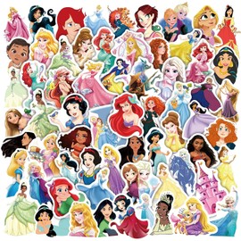 LYLSDSB Beautiful Princess Stickers 100Pcs Cute Animation Film for Laptop Water Bottle Car Scrapbook Skateboard Luggage,Vinyl Waterproof AestheticCartoon Teens Kids Girls
