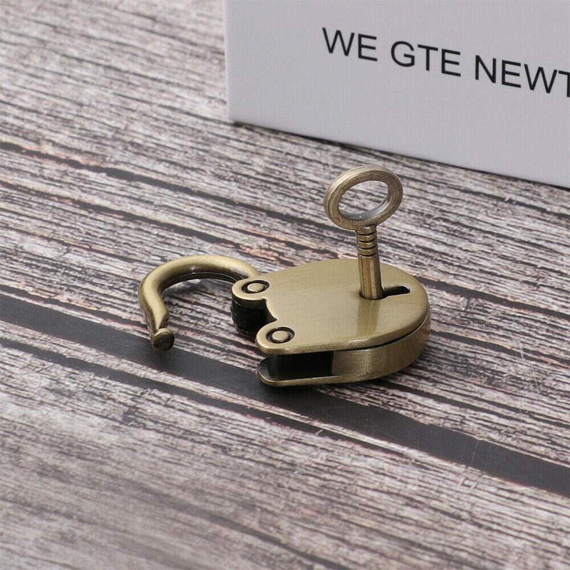 Vogueing Tool Small 1 Key Lock, 1pcs Vintage Antique Padlocks