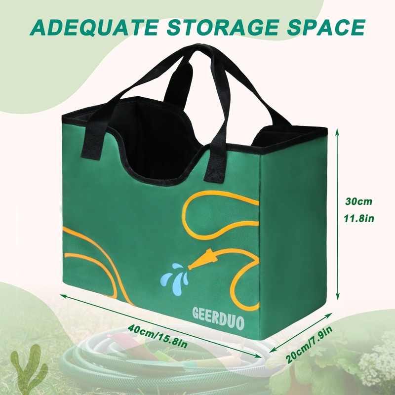 GeerDuo Garden Hose Storage Bag, Portable Expandable Hose Holder for
